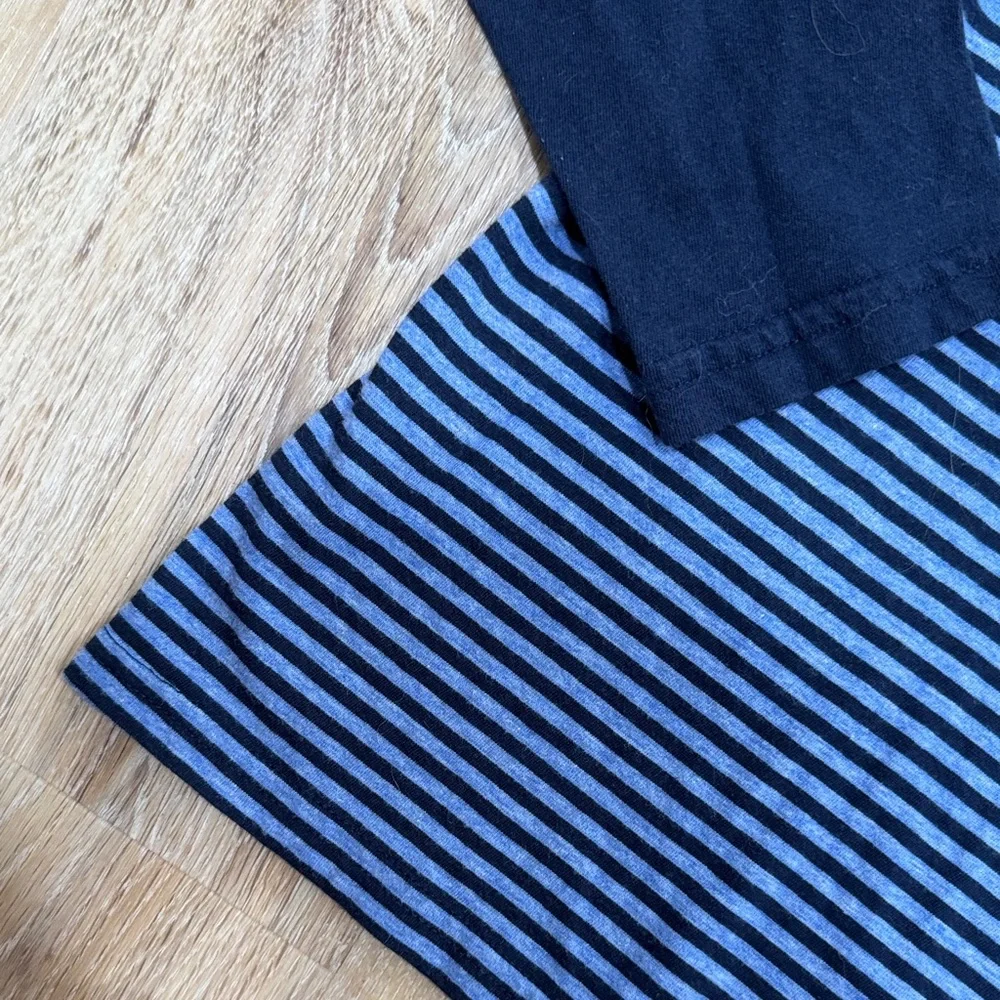 The Children's Place Navy Blue and Light Blue Striped Long Sleeve Tee
